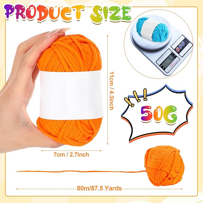 Timgle 24 Pcs Crochet Yarn for Beginners 2100 Yards Cotton for Crocheting and Knitting Soft 24x50g in Total Cotton Nylon Blend Easy Yarn for Knitting Crochet Crafts Project (24 Colors)