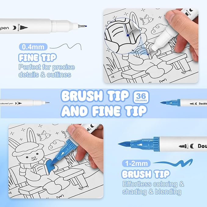 yqwuco coloring book set for adults,3 pack easy and simple designs coloring set,stress relief gifts with 36 colors markers &12 pcs glitter markers &12 pcs colored pencils for adults relaxation