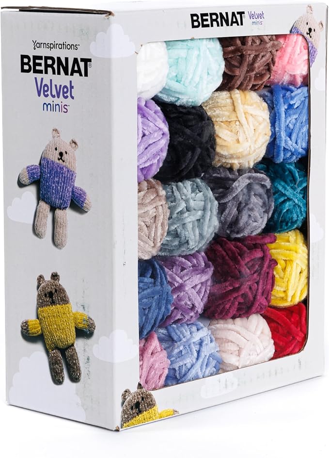 Bernat Velvet Minis Classic Yarn - 1 Pack of 700g/25oz - Polyester - #5 Bulky - 41 Yards - Knitting/Crochet