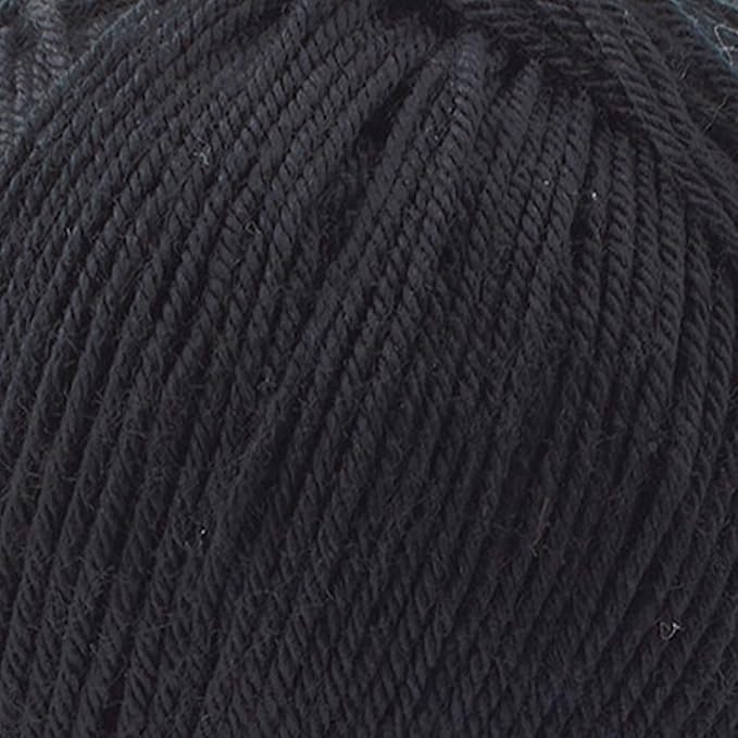 Silky Touch Acrylic Yarn - Soft Sport Weight Yarn for Crochet & Knitting - 100g / 383yds - 100% Microfiber Acrylic - Lightweight Fine Smooth Yarn(Black - Black, 2 Skeins)