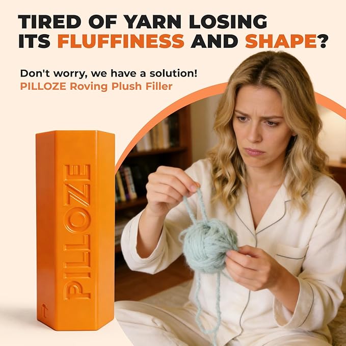 Chunky Yarn Fluffer - Yarn Fluffing Tool for Crochet & Knitting Projects, Compact Portable Yarn Texture Enhancer for DIY Craft Enthusiasts, Orange