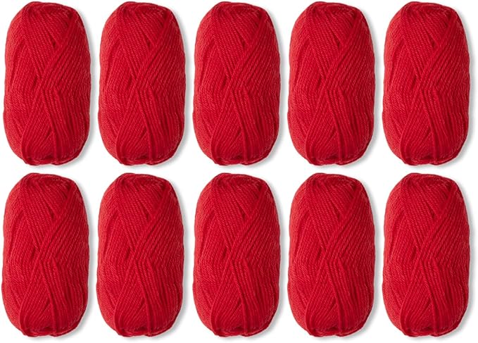 Knit Picks Wool of The Andes Worsted Weight 100% Wool Yarn Multi Pack (10 Balls - Red)