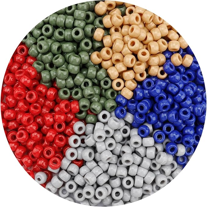pony beads bulk 1100 pcs, beads for jewelry making, beads for bracelets making, hair beads, bracelet beads, plastic beads for crafts, hair beads for braids for girls(earth tone)