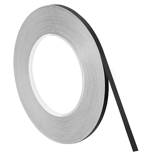 uxcell Metallic Tape, 0.19 in x 164 ft Self Adhesive Metalized Polyester Film Tape Waterproof Shiny Washi Tape for Walls Graphic Arts Gifts Wrapping Crafts Decoration, Gloss Black