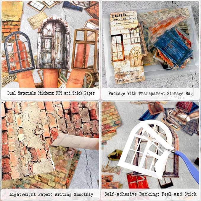 Diuhofart Vintage Scrapbooking Kit, 90 Sheets Garden Theme, Scrapbook Stickers and Decorative Papers Collage Materials, Ephemera for Junk Journal Supplies, Journaling, Crafts Arts, Scrap Booking