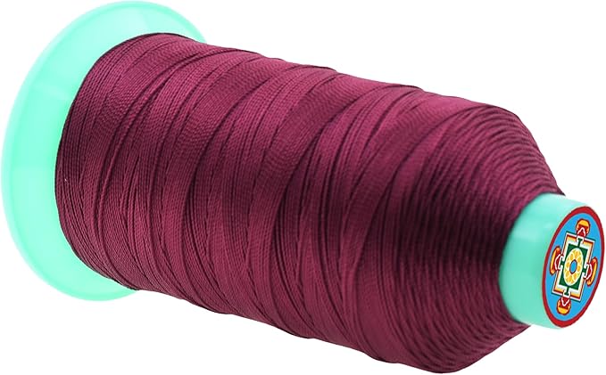 Mandala Crafts Size 277 840D T270 Bonded Nylon Thread - Burgundy 800 YDs Tex 270 Heavy Duty Sewing Threads for Leather, Jeans, Weaving, Outdoor Marine Upholstery
