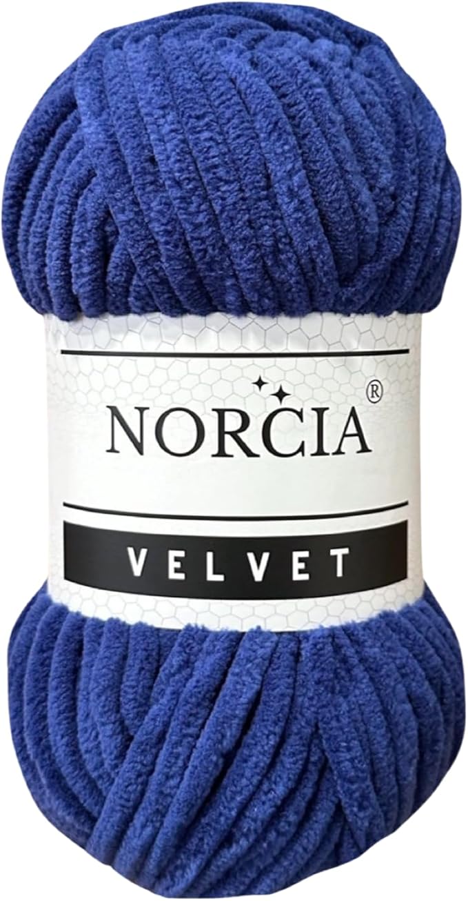 Soft Velvet Yarn Chenille Yarn for Crocheting Super Bulky (100g-3.50oz) (68m-74.3 yds) Baby Blanket Yarn for Knitting Amigurumi Yarn for Crochet Weaving Craft (Royal Blue, 1 Skein)