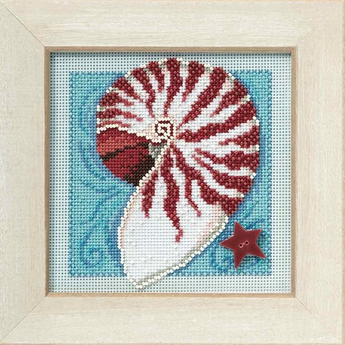 Nautilus Shell Beaded Counted Cross Stitch Kit Mill Hill 2010 Buttons & Beads Spring MH140105