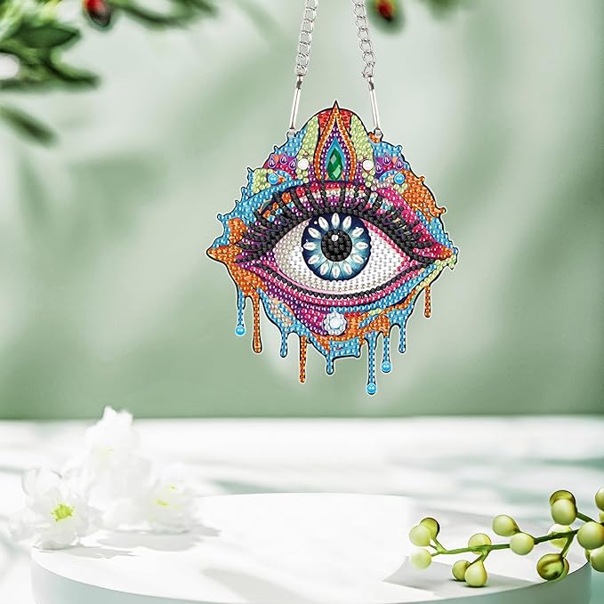 AiYuanzsh Diamond Art Painting Pendant Kits 5d Diamond Painting Art Hanging Kit Eye DIY Diamond Crystal Window Pendant Kit for Adults Gift Wall Home Decoration