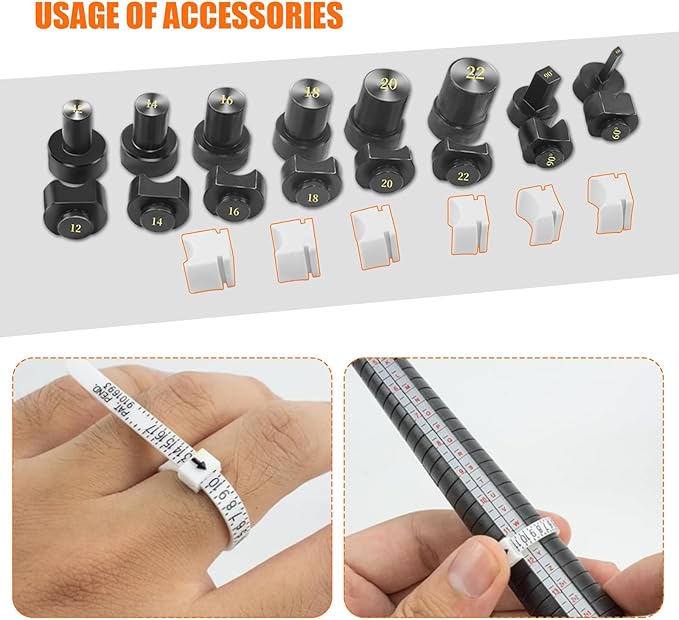 Ring Bender Tool for Spoon Rings Heavy Duty, Ring Making Kit with Nylon Molds, Multi-Functional Ring Bending Tools with Ring Sizer Measuring Tool