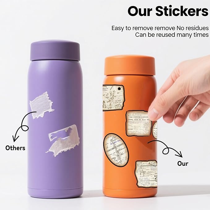 200pcs Vintage Stickers for Adults, Aesthetic Junk Journal Supplies for Scrapbooking Bullet Journal Collage Diary DIY Crafts