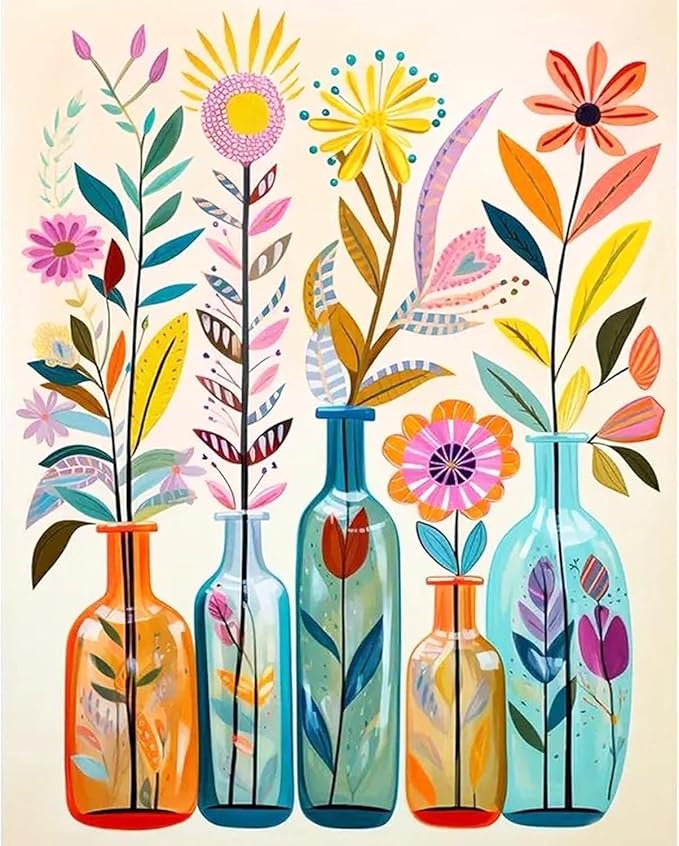 stamped cross stitch kits for adults beginner,flower counted cross stitch kits printed stitching cute patterns dimensions needlepoint art crafts embroidery kits for adults beginners (15.7x11.8 inch)