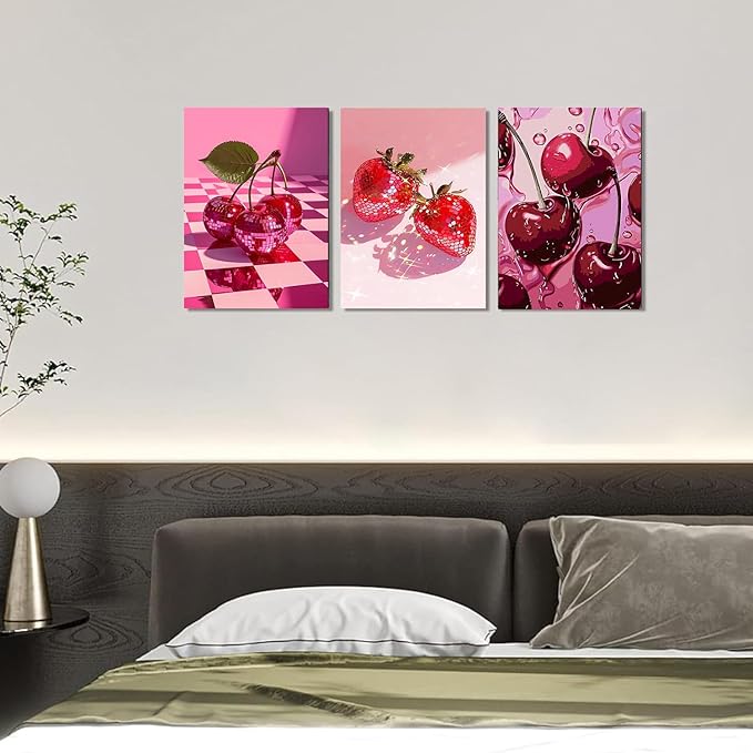 EIBEILI Diamond Art Kits for Adults, 3-Pack Fruit Diamond Painting Kits for Beginner Round 5D Full Drill Diamond Dots Crafts for Home Wall Decor Gifts 12x16 Inch