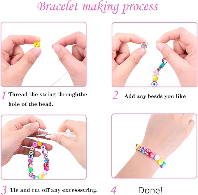 1000PCS Polymer Clay Beads for Bracelet Making, 24 Style Sports Charms incl. Baseball Basketball Soccer Football Rugby Volleyball, DIY Jewelry Making Supplies Kit