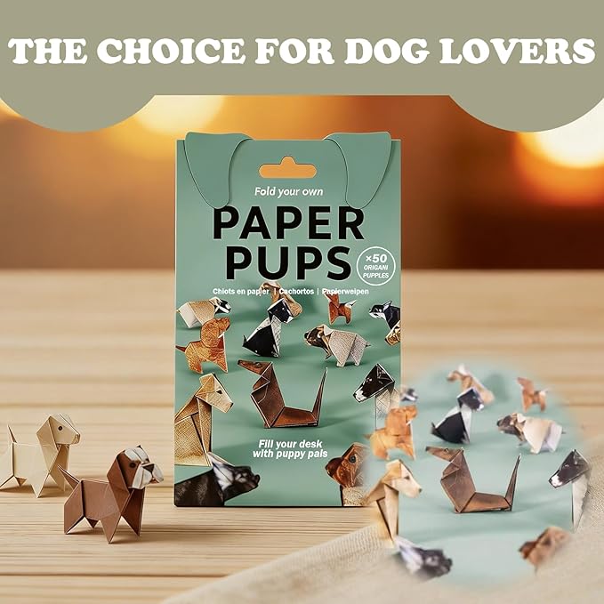 2PCS DIY Paper Dogs Kit,50 Sheets Cute Origami Dogs,3D Handmade,Fun Creative Art Project,Origami Paper Activity for Kids & Adults, Desk Decor and Gift for Pet Lovers