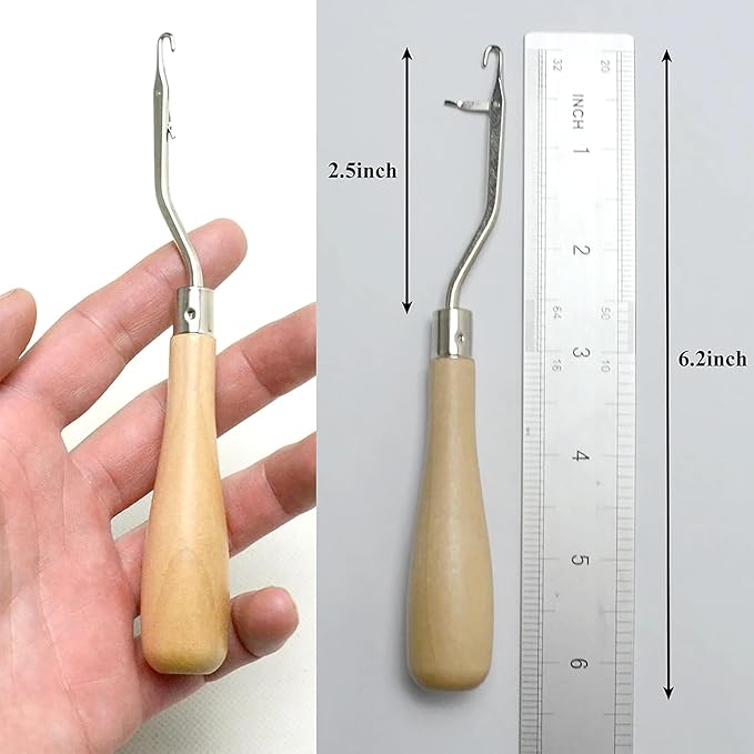 5Pcs/Sets Bent Latch Hook Crochet Hooks Hair Braiding Tools Dreadlocks Different Sizes Crocheting Weaving Needles for Hair Braiding, Rug Making and Art Crafts