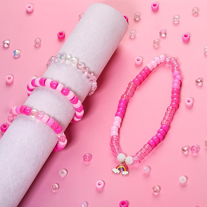 70pcs 8mm AB Orange Pink Faceted Heart Beads for Jewelry Making Crystal Glass Beads for Bracelets Necklace Crafts, Friendship Bracelet Kit, Love Gifts