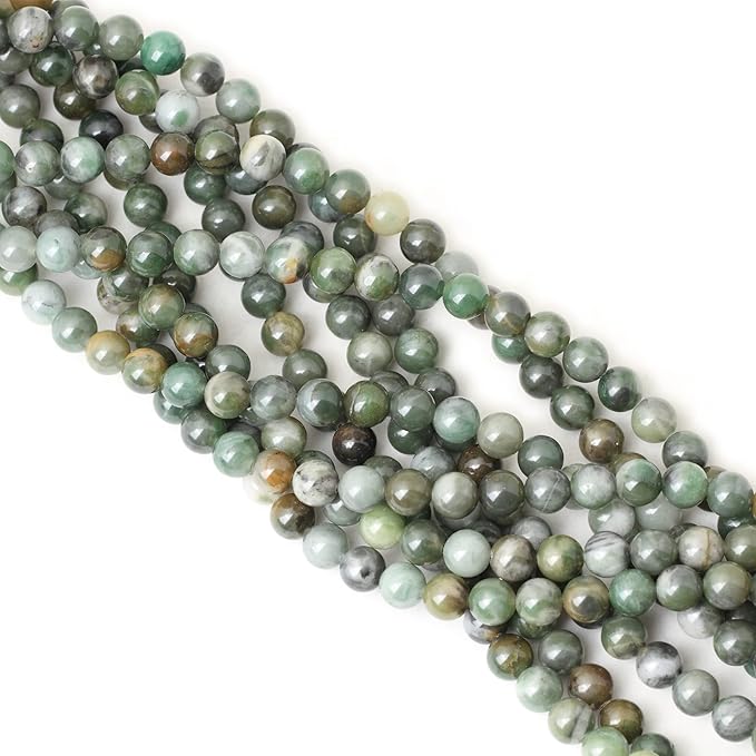cheavian 45pcs 8mm natural sinkiang jade gemstone round loose beads for jewelry making 1 strand 15 inches