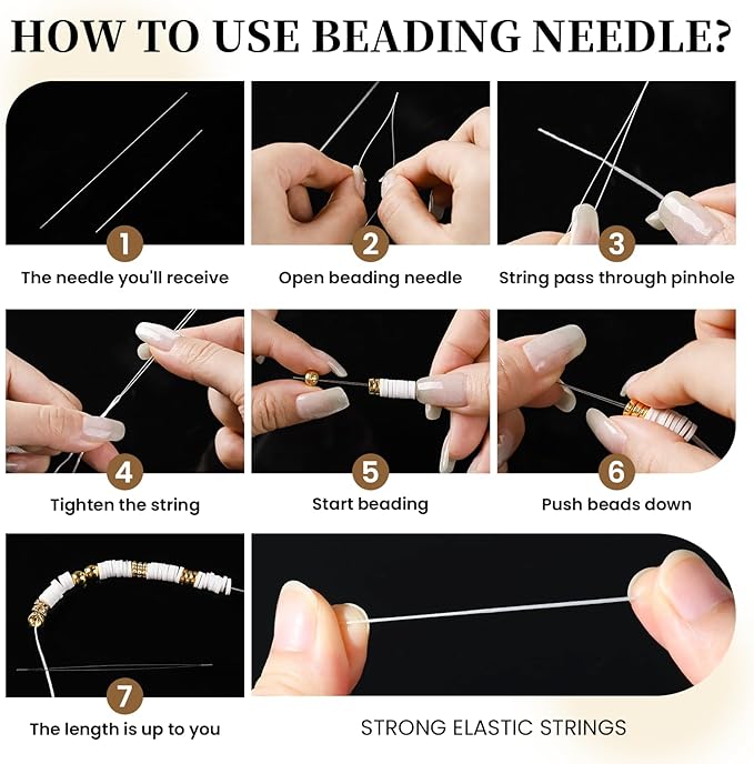 leobro clay beads bracelet making kit, 3524pcs white & black & gold beads for bracelets, adults jewelry making