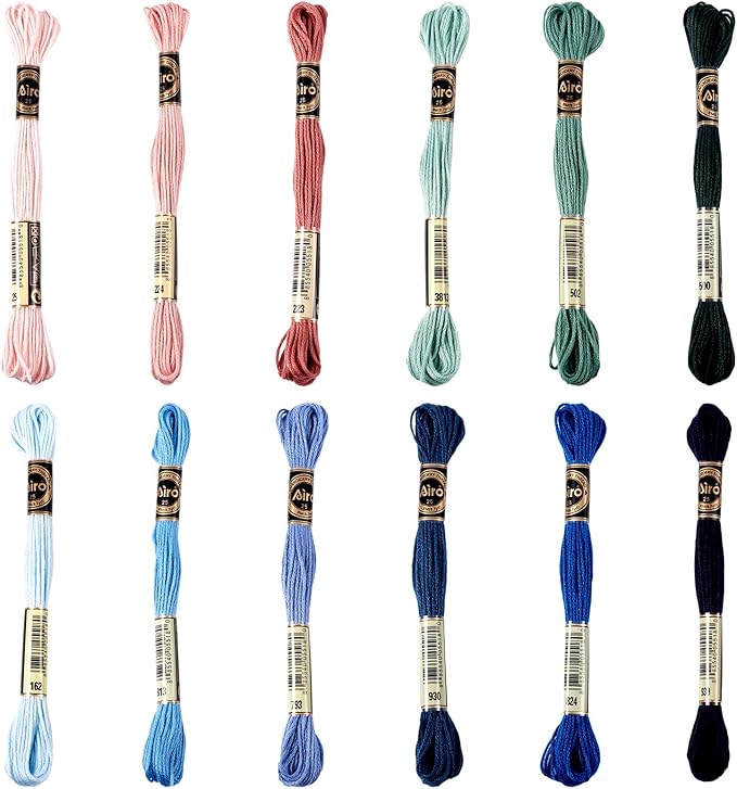 FASHEWELRY 105 Yards Crewel Cross Stitch Floss for Jewelry Making, 1mm Polyester Embroidery Floss Thread Embroidery Thread Bulk for Bracelet Knitting Stitch Supply (Rainbow)