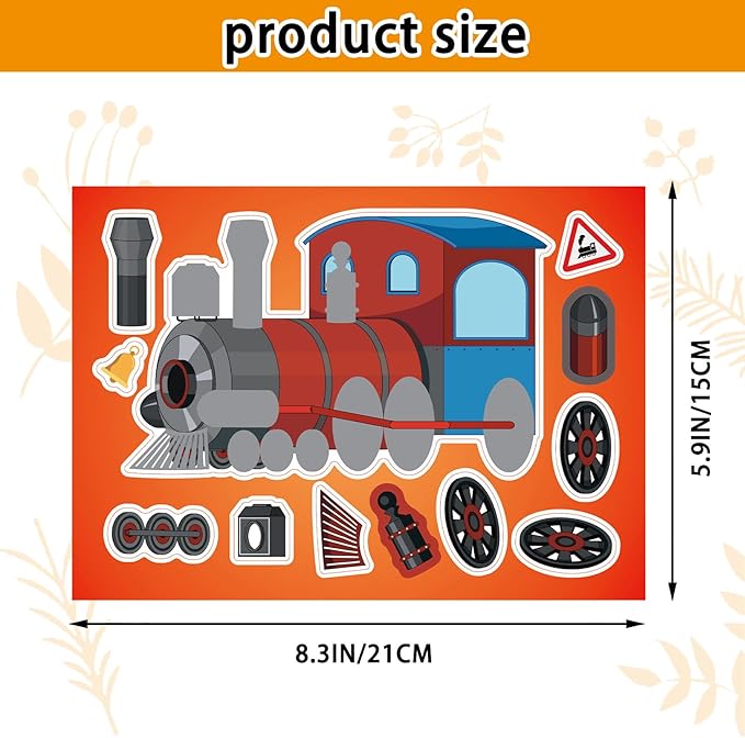 24 sheets 8.27''×5.9'' make your own vehicle stickers for kids toddlers, make a face stickers for kids party favors activities