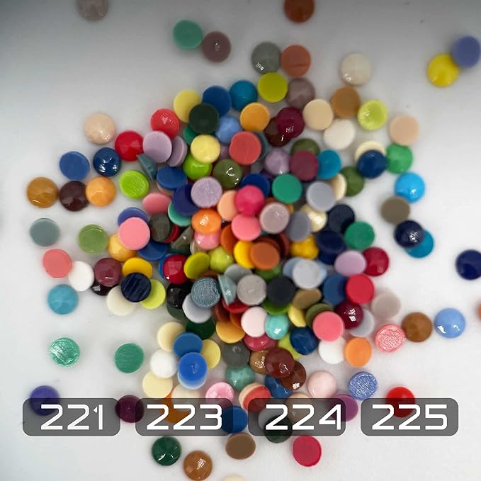 Carsilers Diamonds Painting Accessories,Replacement for Missing Round Drills 221 223 224 225,Rhinestone Resin Diamond Drill,4 Colors Beads Gems Stones,3500pcs per Color