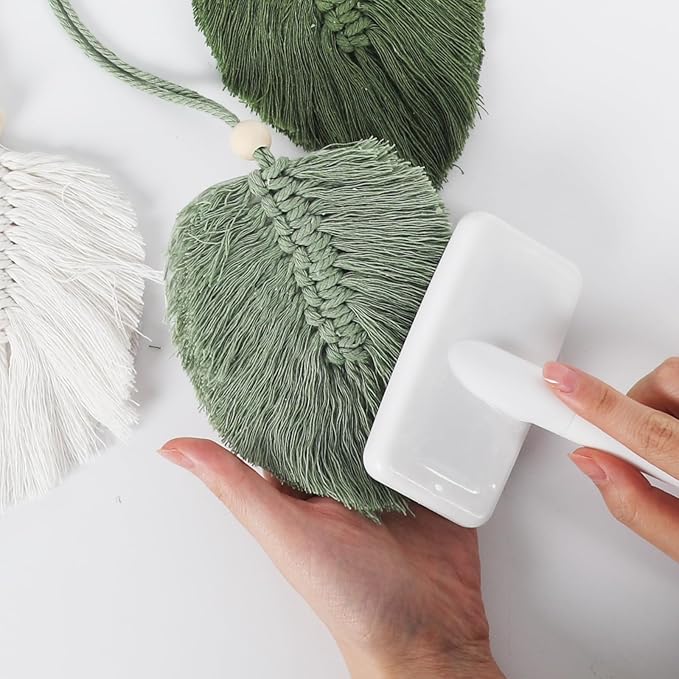 Crystalberry Large DIY Macrame Leaf Wall Hanging Kit 20.4in × 15.7in Bohemian 13 Green Leaves Decor DIY Craft Woven Yarn Tapestry for Living Room Bedroom