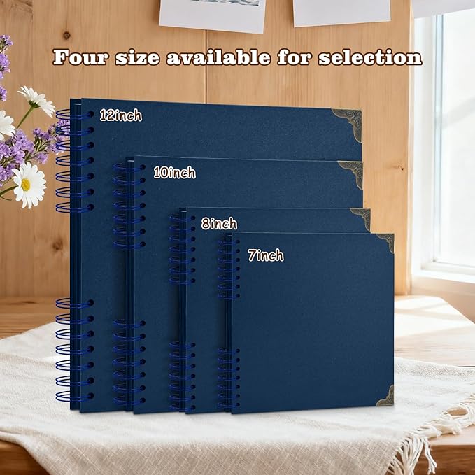 Scrapbook Album 8x8 Inch - 40 Pages Hardcover Kraft Paper Photo Album, Memory Book for Wedding, Anniversary, Family, Christmas, Baby Shower, Ideal for Preserving Precious Moments