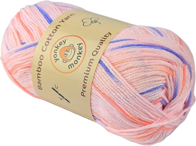 10-Pack of Yonkey Monkey 500 Grams Yarn - 70% Rayon derived from Bamboo, 30% Cotton - Imported - Purple Pink 9050