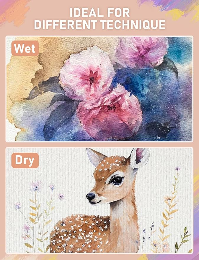 nicpro 100 colors watercolor paint set include metallic macaron & fluorescent, 8 synthetic squirrel painting brushes, 25 water color paper, palette, art supplies kit for artist adult beginner with gift box