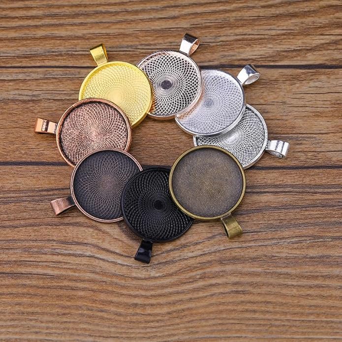 DAHI Bezel Pendant Trays for Jewelry Making DIY Round Pendant Tray Charm Bezel Blanks Setting Cabochon Blank Base for DIY Jewelry Findings Making,Crafting Photo,Necklace,Pendant Making Visit the Oubaka Store