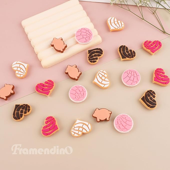 Framendino, 20 Pack Concha Silicone Focal Beads 5 Style for DIY Keychains Bracelet Necklace Earing Pens Jewelry