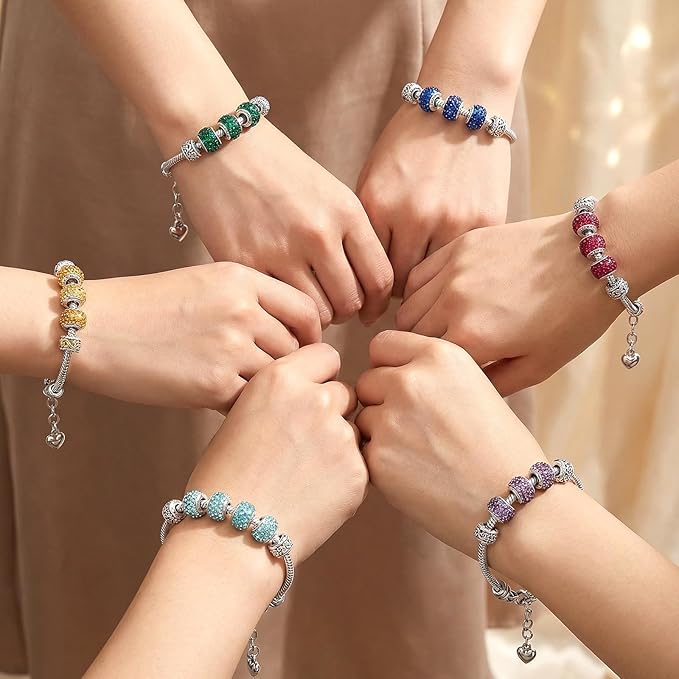 IANFAN 40 Pcs Snake Chain Bracelet Adjustable Snake Charm Bracelet with Heart Lobster Clasp Extender for Women Jewelry Making DIY Crafts Supplies, (7.87 Inch, Silver Stainless Steel)