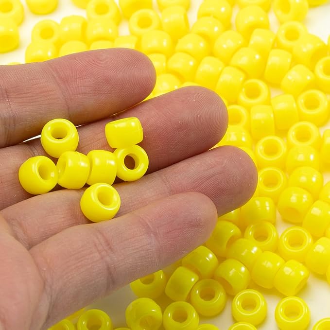 Gxueshan 1000 Pcs Acrylic Pony Beads 6x9mm Bulk for Bracelet Necklace Jewelry Making Earring Hair Braiding Kandi Beads