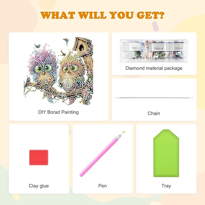 HEIBAGO Bird Diamond Art Hanging Kits for Adults, Diamond Art Suncatchers, 5D Special Shape Diamond Painting Pendant, DIY Window Ornament Gifts for Home Garden Door Wall Decor 8.3 x 8.3 Inch