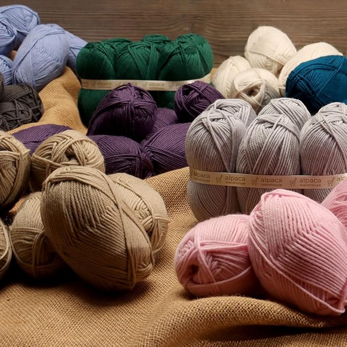Alpaca Warehouse 100% Pure Wool Yarn Superwash Set of 3 Skeins (300 Grams) DK Weight - Sourced Directly from Peru - Heavenly Soft and Perfect for Knitting and Crocheting (Beige Latte - 6 Skeins)