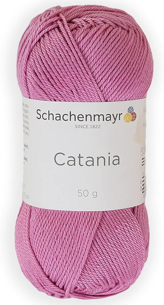1 Skein/Pack Schachenmayr (SMC) Catania Originals Yarn, Each Ball 1.76 Oz (50gr) / 136 Yards (125 m), 100% Mercerized Cotton for Knitting and Crochet Yarn, Sport Weight, 398 - Azalea