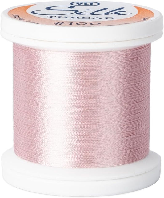 YLI Threads Silk Thread – 100 wt Fine Japanese Silk for Appliqué, EPP, and Quilting - Pink