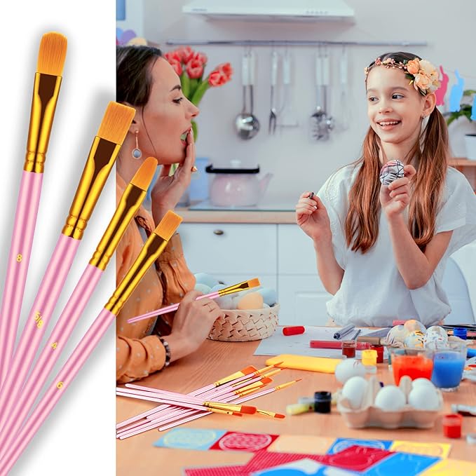 Paint Brushes Set, 20 Pcs Paint Brushes for Acrylic Painting, Oil Watercolor Acrylic Paint Brush, Artist Paintbrushes for Body Face Rock Canvas, Adult Drawing Arts Crafts Supplies, Blush