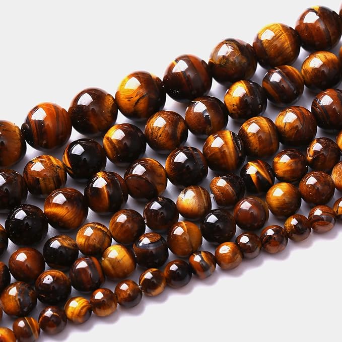 12mm 32pcs Natural Iron Yellow Tiger Eye Stone Beads for Jewelry Making Healing Energy Beads DIY Bracelet Necklace (12mm, Iron Yellow Tiger Eye Stone)