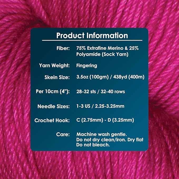 KnitPro Symfonie Fingering Weight Hand Dyed Semi-Solid Yarn Skein | Extra Fine Merino Wool & Polyamide Blend for Knitting & Crocheting, Oeko-TEX Certified 400m, 100g | Terra Pink Mauve