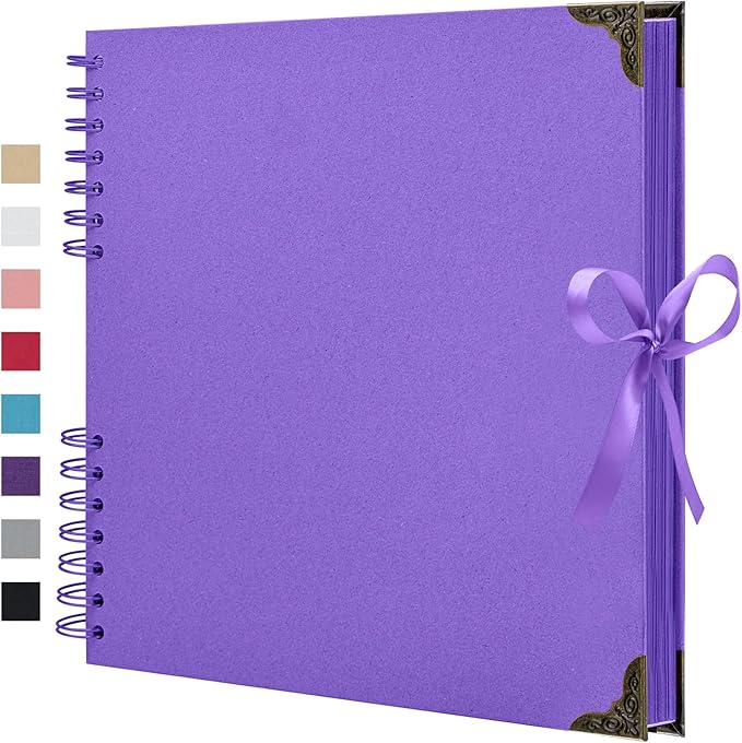 Scrapbook Album 10x10 Inch - Hardcover Kraft Paper Photo Album with 40 Pages, Memory Book for Wedding, Anniversary, Family, Christmas, Baby Shower, Ideal for Preserving Precious Moments