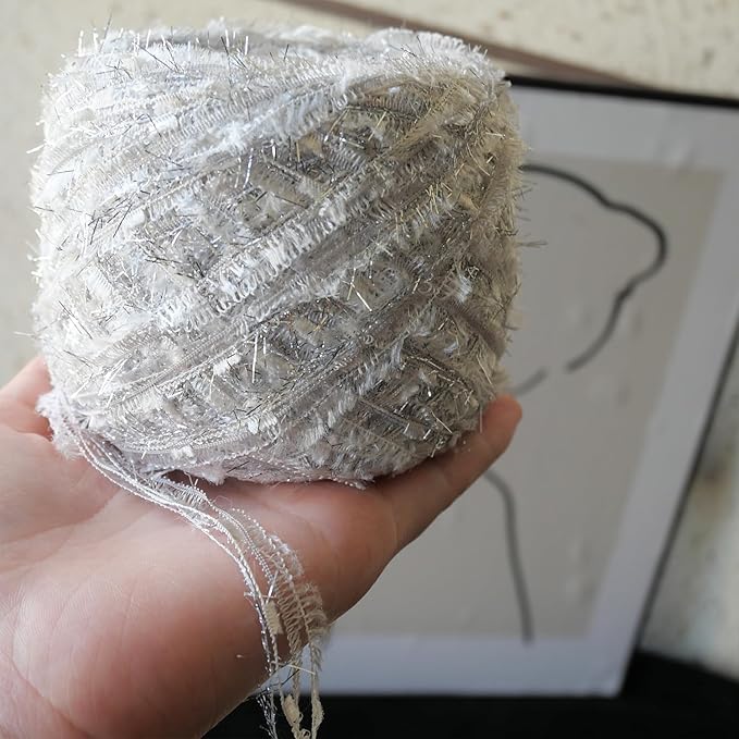Hand Spun Art Yarn 4 Pack of 50g/Skein with Hand Blended Colorful Handmade for Jewelry Making, Junk Magazines Knitting Crafts Textile Decorative Tassels Card Making
