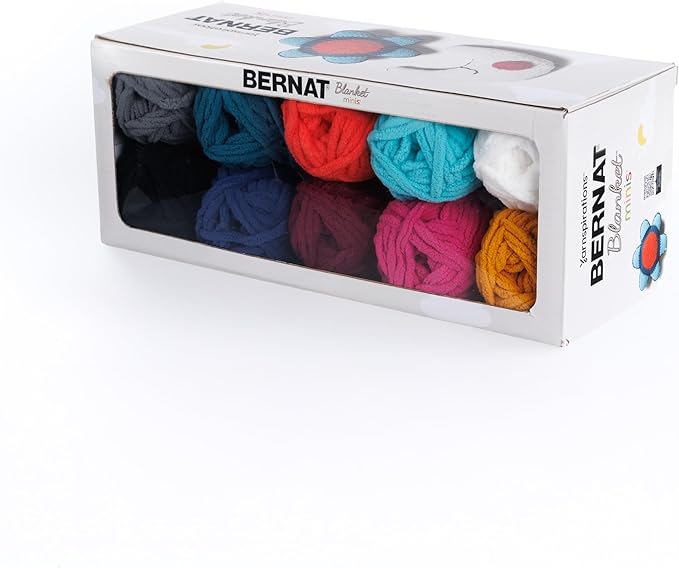 Bernat Blanket Minis Classic Yarn - 1 Pack of 600g/21.2oz - Polyester - #6 Super Bulky - 420 Yards - Knitting/Crochet