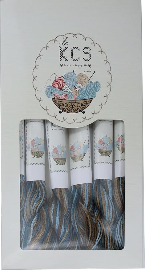 KCS Big skeins of 25 Meters Size 25 Color Variegated Cross Stitch Stranded Threads,6 skeins,4515