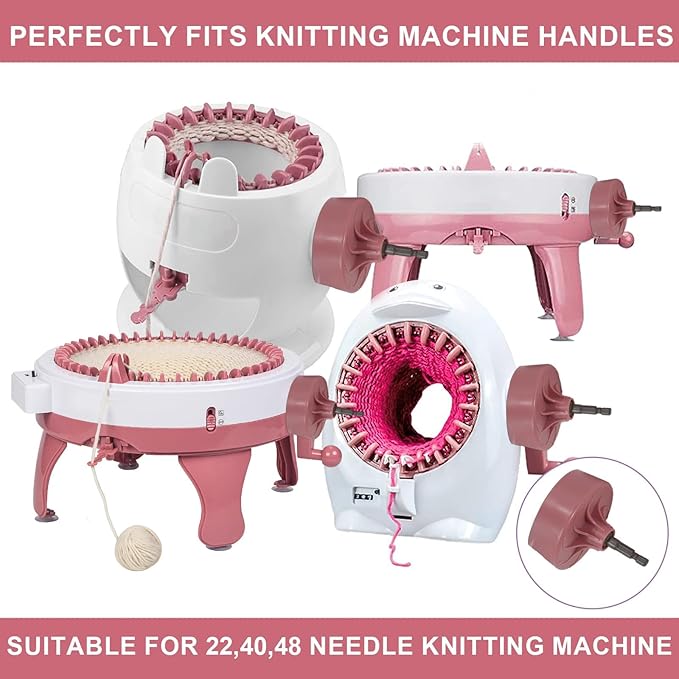 Knitting Machine Adapter, Quick Knit Replaceable Crochet Machine Adapter with Hex Bit Power Screwdriver, Compatible with 22/40/48 Knitting Machines Universal accessories, DIY Hats, Socks, Scarves