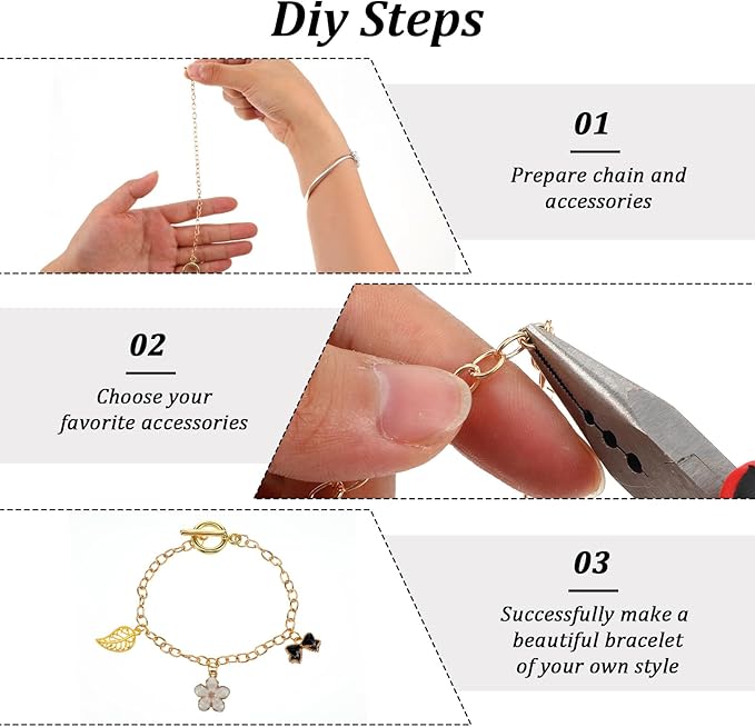 120 Pcs Bracelet Chain Gold Link Bracelet Chains for Jewelry Making Bracelets Bulk with Clasps for Women DIY Bracelets Jewelry Making Crafts 7.87inch