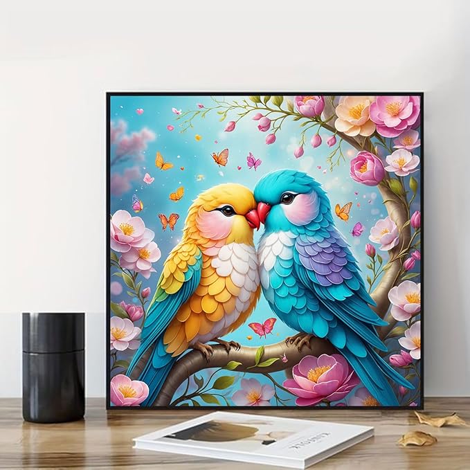ARPADAMO Diamond Art Kits for Adults,5D Birds Diamond Painting DIY Animal Diamond Art Diamond Painting Kits for Adult,Round Full Drill Diamonds, Diamond Art Kits for Home Decor-12x12inch