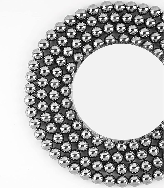 6mm Terahertz Round Bead - 60PCS Bulk Gemstone Beads for Jewelry Making, DIY Bracelets, Necklaces - Includes Crystal Stretch Cord - Stone Beads for Crafting Gifts