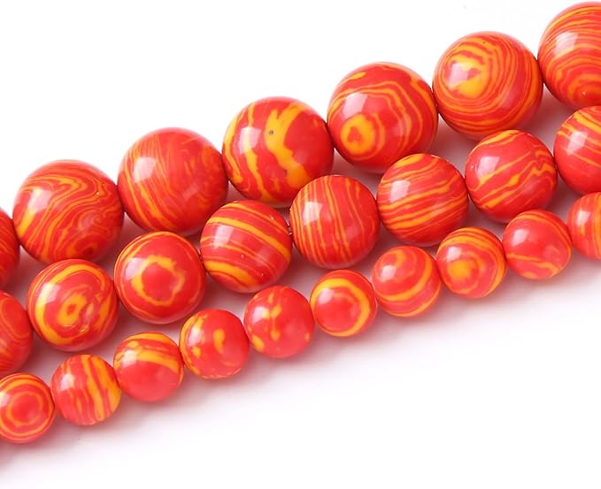 Red Yellow Peacock Turquoise Stone Beads for Jewelry Making DIY Beads Beads for Bracelets Necklaces 10mm 35pcs